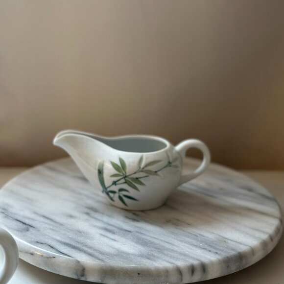 Hand Painted Bamboo Made in Japan Gravy Boat and Creamer - Picture 5 of 6